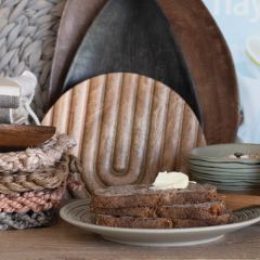 Hand Carved Round Mango Wood Trivet