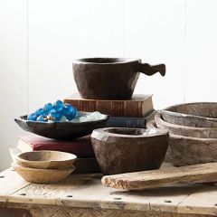 Hand Carved Wood Display Bowl