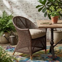 Hand Finished Rattan Accent Chair with Cushion