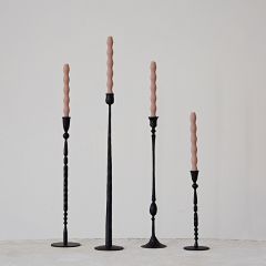 Hand Forged Tall Black Candlestick Set of 3
