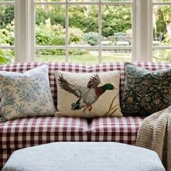 Hand Hooked Mallard Throw Pillow