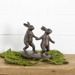 Hand In Hand Bunny Couple Figurine