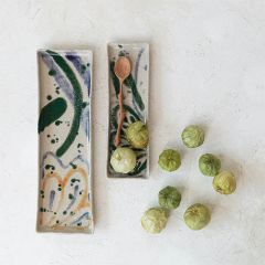 Hand Painted Abstract Stoneware Platter One of Each