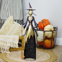 Hand Painted Metal Witch 34 Inch
