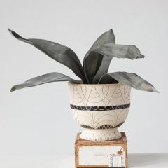 Hand Painted Modern Terracotta Planter