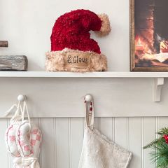 Hand Painted Primitive Aged Santa Hat