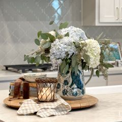 Hand Painted Rabbit And Flowers Pitcher