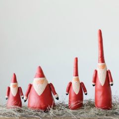 Hand Painted Santa Canvas Figurine