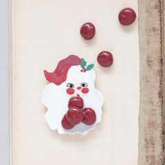 Hand Painted Santa Face Dish
