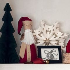 Hand Stitched Primitive Santa Pillow