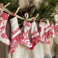 Hand Stitched Quilted Mini Stocking Set of 5