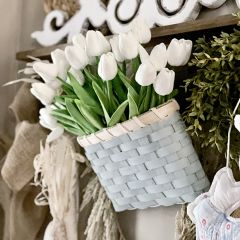 Hand Woven Blue Spring Pocket Basket