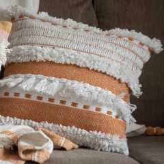 Hand Woven Boho Fringe Accent Pillow