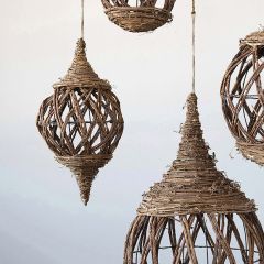 Hand Woven Rattan Teardrop Ornament