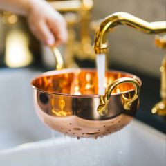 Handcrafted Copper Colander With Handle