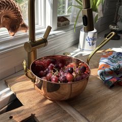 Handcrafted Copper Colander With Handle