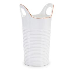 Handled Ceramic Bucket Vase