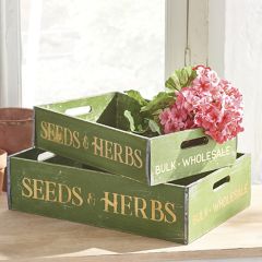 Handled Decorative Garden Crates Set of 2