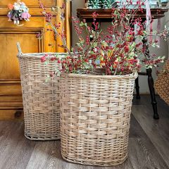 Handled Farmhouse Laundry Baskets Set of 2