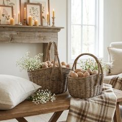 Handled Flea Market Baskets Set of 2