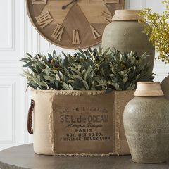 Handled French Country Oval Storage Tote