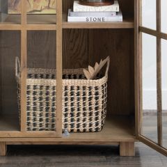 Handled Hand Woven Storage Baskets Set of 3