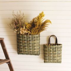 Handled Hanging Wall Baskets Set of 2