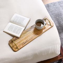 Handled Natural Mango Wood Tray