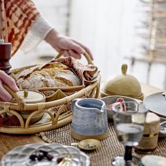 Handled Oval Rattan Tray