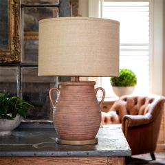 Handled Pot Base Farmhouse Table Lamp