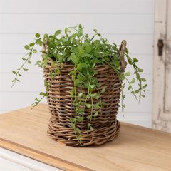 Handled Rattan Planter Basket