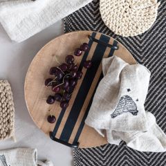 Handled Round Wood Tray