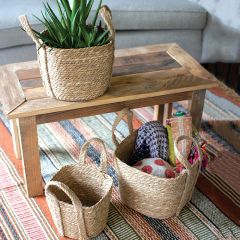 Handled Seagrass Storage Baskets Set of 2