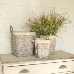 Handled Square Storage Baskets Set of 3