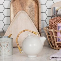 Handled Stoneware Tea Pot With Strainer