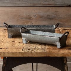 Handled Trough Tray Set of 2