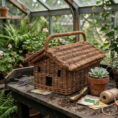 Handled Wicker Homestead Hideaway Basket