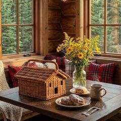 Handled Wicker Homestead Hideaway Basket