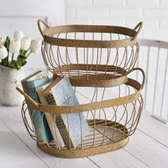 Handled Wire Basket Set of 2