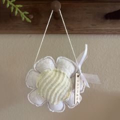 Handmade Antique Quilt Daisy Wall Hanger