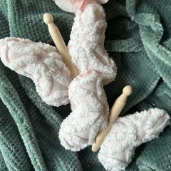 Handmade Blush Butterfly Pillow Bowl Filler Set of 2