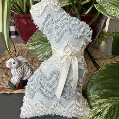 Handmade Chenille Fabric Bunny with Bow