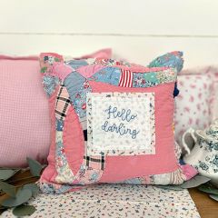 Handmade Cutter Quilt Hello Darling Pillow