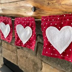 Handmade Dotted Heart Banner Garland