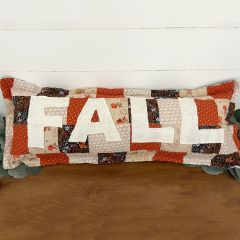 Handmade Fall Farmhouse Patchwork Quilt Lumbar Pillow