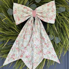 Handmade Fanciful Floral Fabric Bow