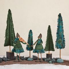 Handmade Girl with Instrument Tabletop Decor Set of 2