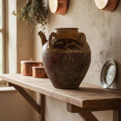 Handmade Handled Makou Pottery Jar