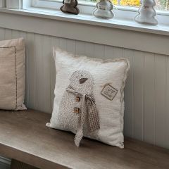 Handmade Let It Snow Neutral Accent Pillow