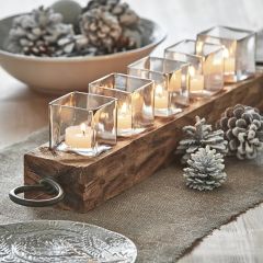 Handmade Mango Wood Votive Holder Centerpiece